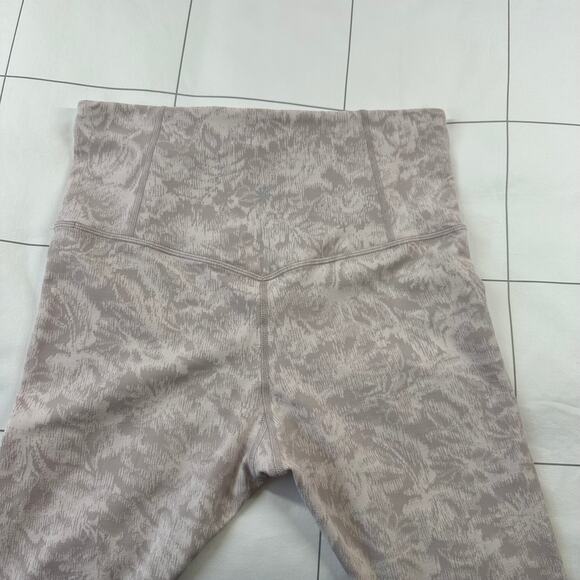 Athleta Leggings Womens Medium Pink Elation Textured Frosted Floral Yoga Pilates - Picture 7 of 11